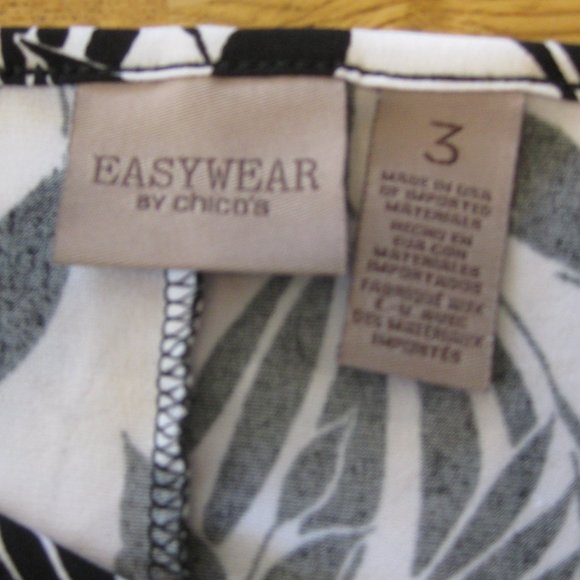 Easywear by Chico's V-Neck Tie-Front Tropical Shirt - Picture 7 of 10